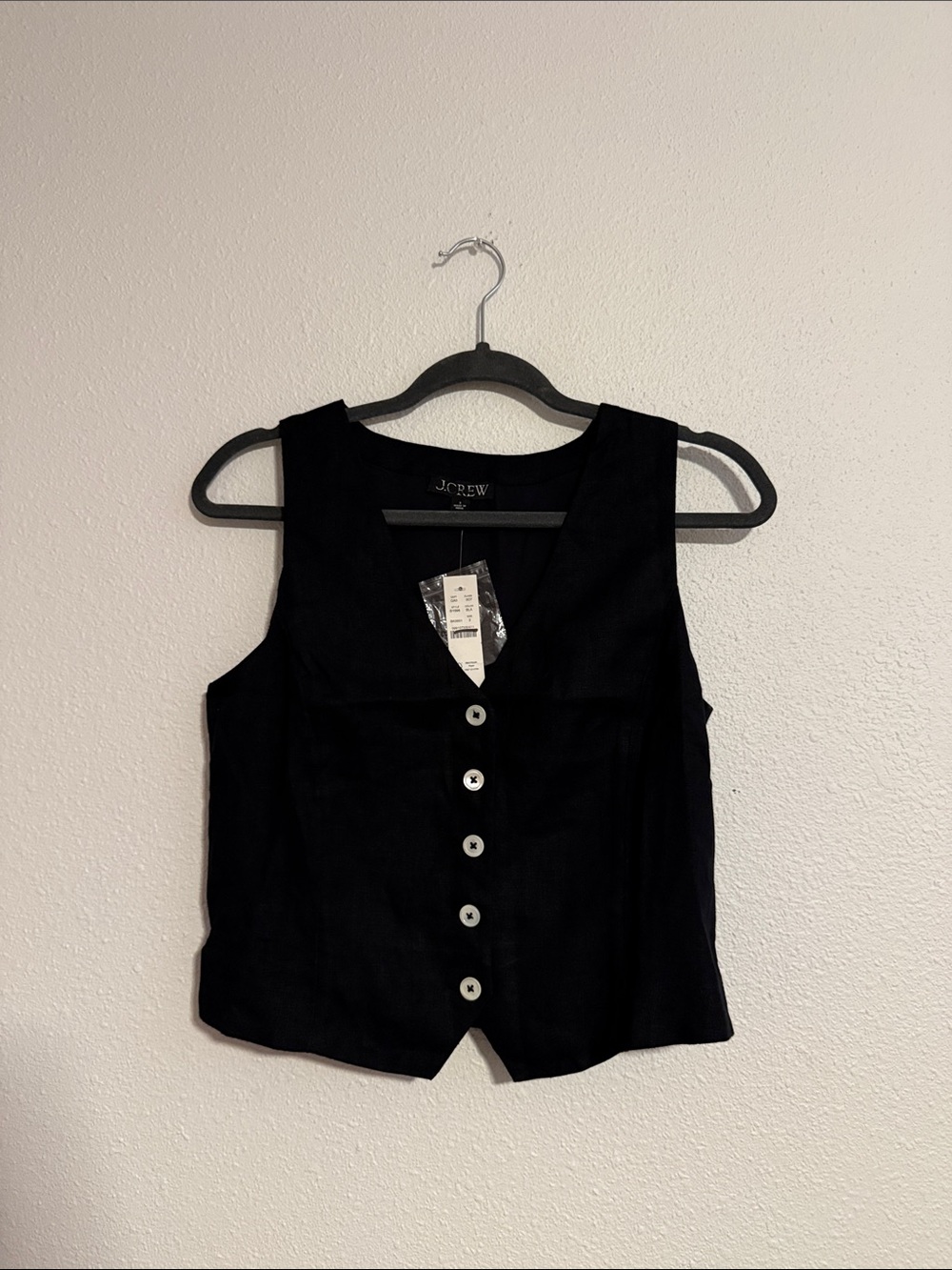 J.Crew Slim-Fit Linen Vest in Black - Picture 2 of 5
